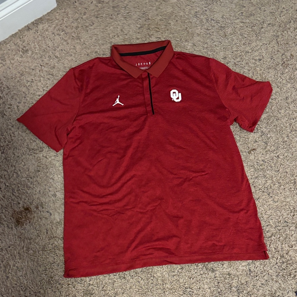 Jordan Oklahoma University OU Men's Crimson Polo Shirt